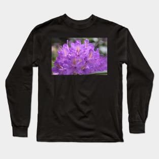 Purple pink flowers facemask Long Sleeve T-Shirt